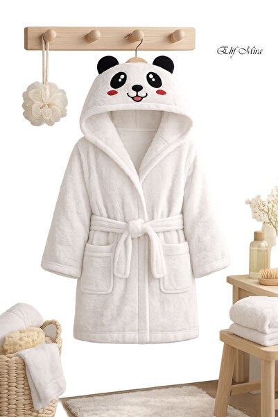 Elif Mira Hooded Cotton Children's Bathrobe Joyful Zoo