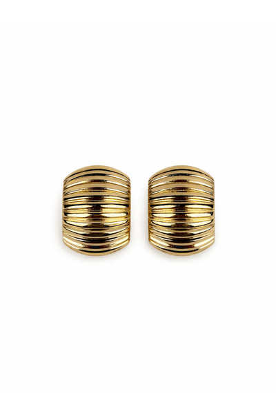 Sacha Accessories Bombeli Tırtıklı Yarım Halka Küpe