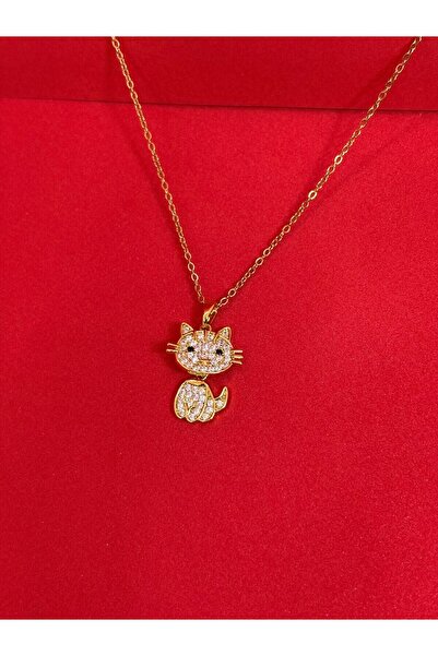 Melisa Takı & Aksesuar 316L Steel Gold Color Hello Kitty Necklace