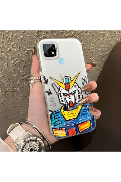 CASEVIBE حافظة حماية متوافقة مع Realme C21 بتصميم روبوت أنيق للرجال