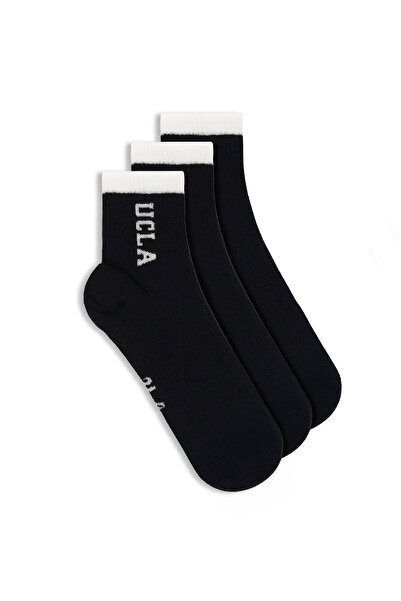 UCLA Julio 3-Pack Black Long Jacquard Cotton Standard Fit Unisex Socks