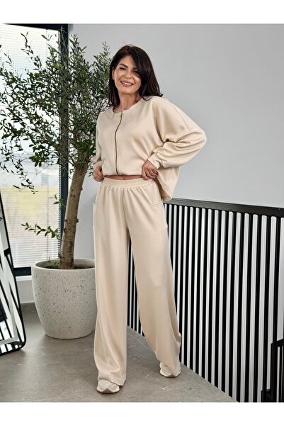 RAMONA BADESCU EXCLUSIVE Set casual de damă din 2 piese, hanorac cu fermoar ș...