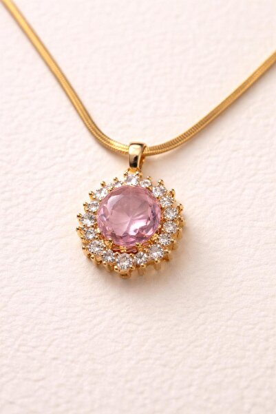 Archhazel Jewelery Pink Sparkle Flower Necklace