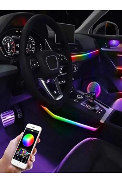 Empressco Bluetooth APP Kontrollü RGB Sese Duyarlı 18 Parça Kayar LED Araç İç...