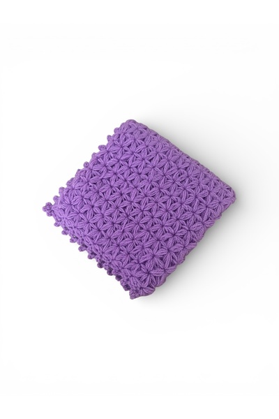 Pafuli Hand Knitted Star Model Square Bath Loofah Lilac