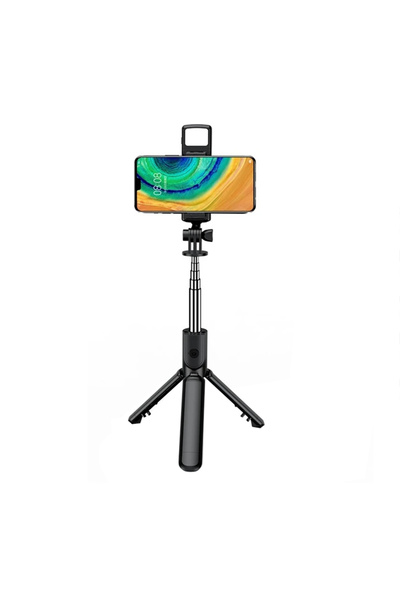 Techsuit Selfie stick pentru telefon, Techsuit, Bluetooth Remote, Tripod, LED...