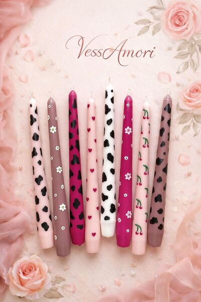 VESSAMORİ RENKLİ ŞAMDAN MUM2 Lİ SET 25CM