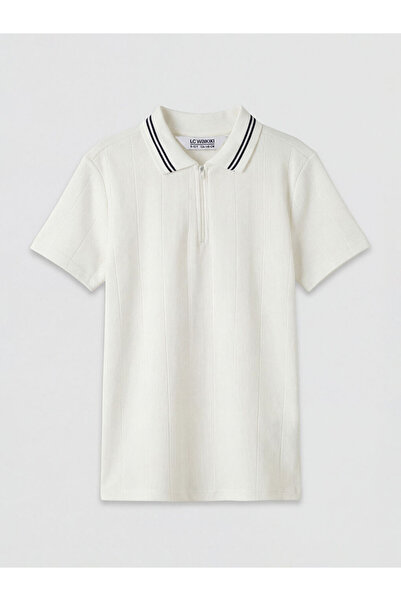 LC Waikiki Esvab • Modern & Distinctive Zippered Turn-Down Collar Boys' T-Shirt