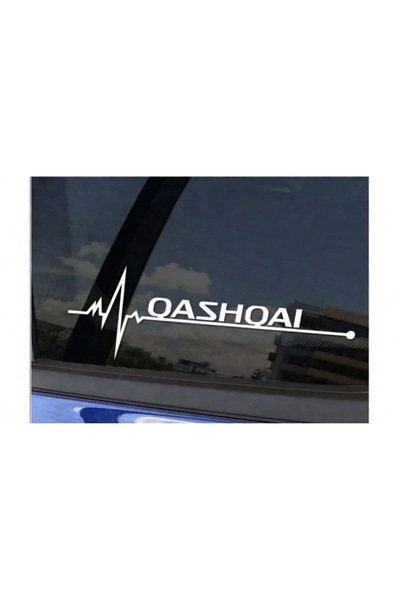 İŞCAN MOTOR Nissan Qashqai Cam Sticker Nabız Oto Sticker 20cm BEYAZ