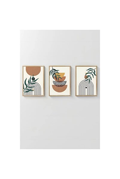 OEM Set de tablouri decorative Re-Bloom, 3 piese, MDF/lemn masiv, multicolor,...