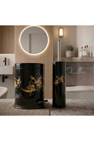 GörSeç Σετ μπάνιου 3 λίτρων με χρυσή λεπτομέρεια, μαύρο χρυσό, 2 τεμαχίων, με...