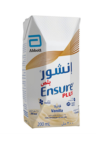 Ensure حليب انشور بلس مكمل غذائي ( PLUS 200ml ) الكرتون عبوة 18 حبة