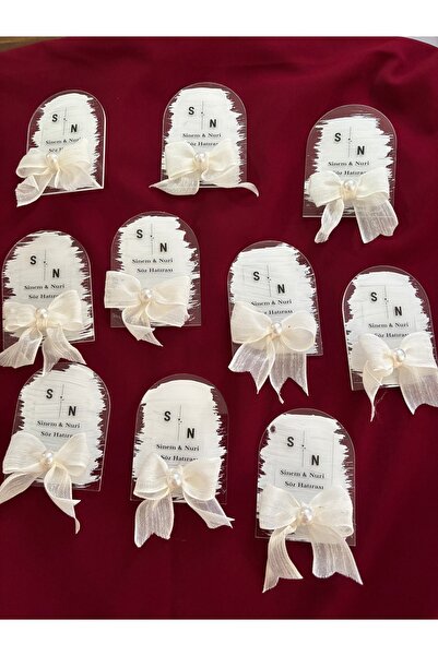 Burcdesigngift Kişiye Özel Pleksi Magnet – Nişan & Söz Hediyelik 10 Adet
