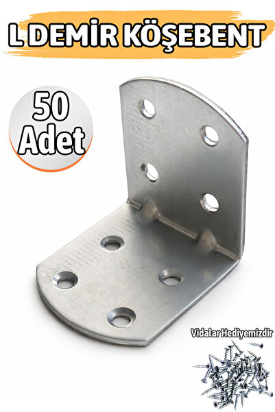 Badem10 L Demir Gönye 50 Adet Oval Başlı 40x45x45 mm Metal Köşebent Dayanıklı...