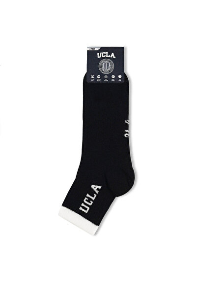 UCLA JULIO 3'Lü Siyah Uzun Jakarlı Pamuk Standard Fit Unisex Çorap