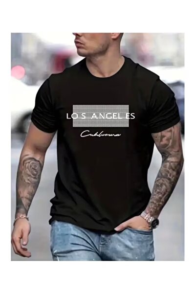 LAND MODA Πώληση μπλουζών Losangels Basic με στάμπα