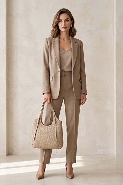 Jacquline CLZD291-1C Γυναικεία Τσάντα Ώμου Μπεζ