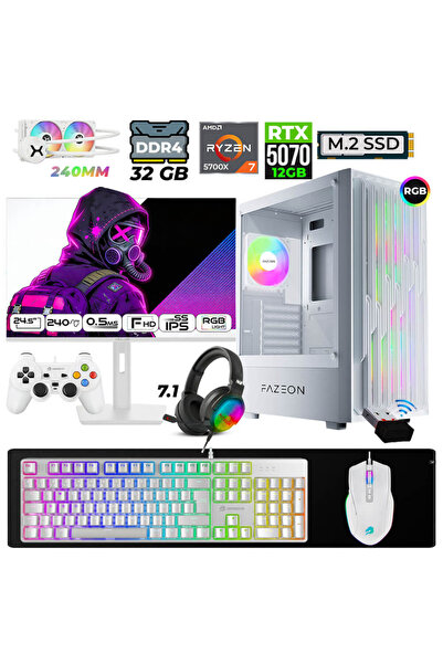 XASER Astra X420 Ryzen 7 5700X 32GB Ram 1TB M.2 NVMe SSD 12GB RTX5070 Sıvı So...