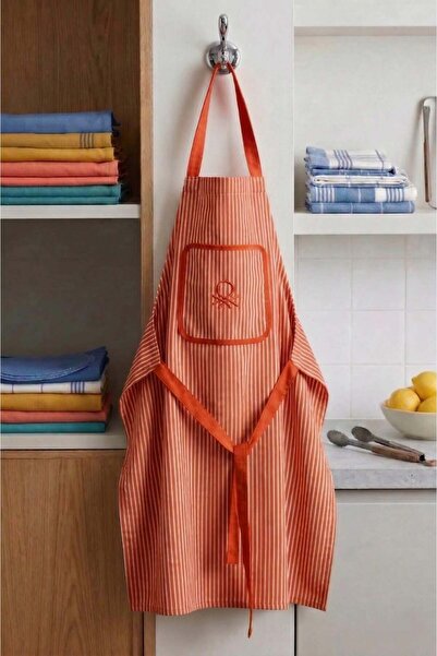 United Colors of Benetton Be-28473-Rd 100% Pamuk 75*85 Cm Çizgili Mutfak Önlü...