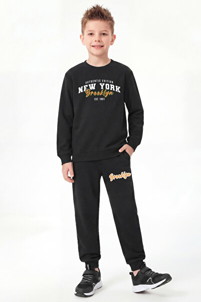 FYK KİDS Σετ αθλητικής φόρμας για αγόρια με στρογγυλή λαιμόκοψη και λεπτομέρε...