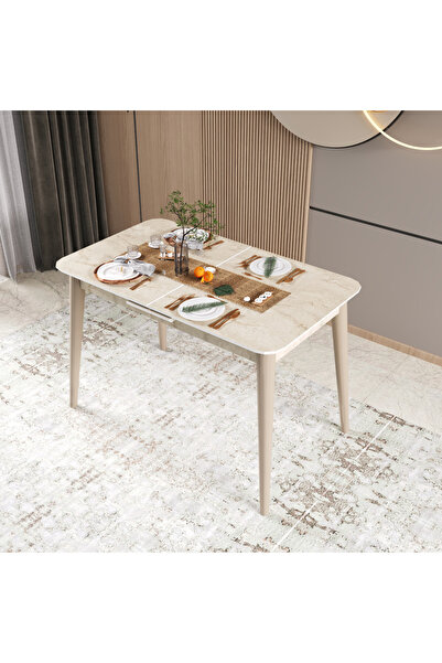Fly Mobilya İnci Yemek Masası, 70x114 Açılır Yemek Masası, Mutfak Masası