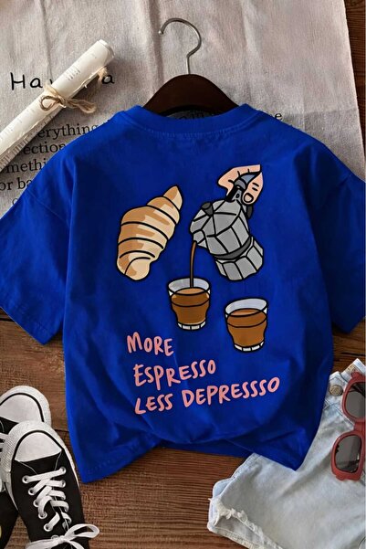 DM DOLCE MORE Παιδικό μπλουζάκι unisex με στάμπα εσπρέσο κρουβασάν 6GH5