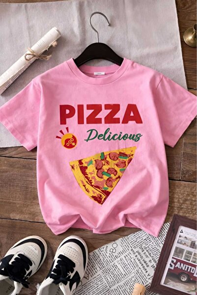 DM DOLCE MORE Pizza Printed Unisex Children's T-Shirt 7Gh1