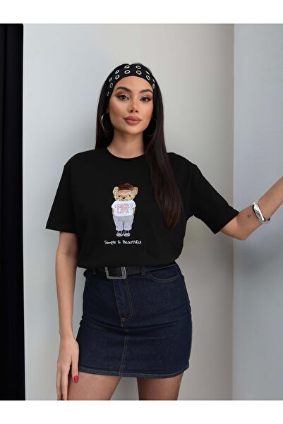 ESRAHELVACI Μπλουζάκι Teddy Bear με λαιμόκοψη ποδηλάτου