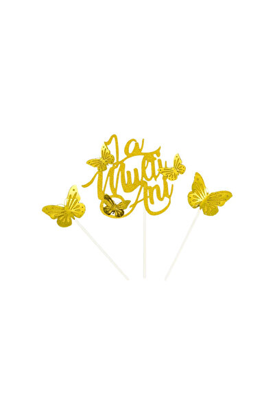Gift Design Διακοσμητικό τούρτας: Χρυσές πεταλούδες με γκλίτερ