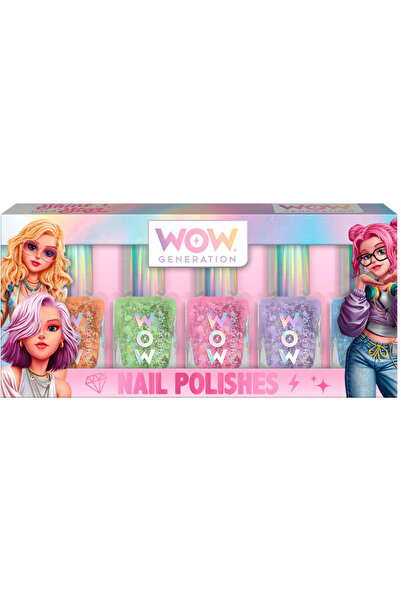 WOW Generation Set 5 lacuri de unghii stralucitoare, Wow Generation, Shine li...