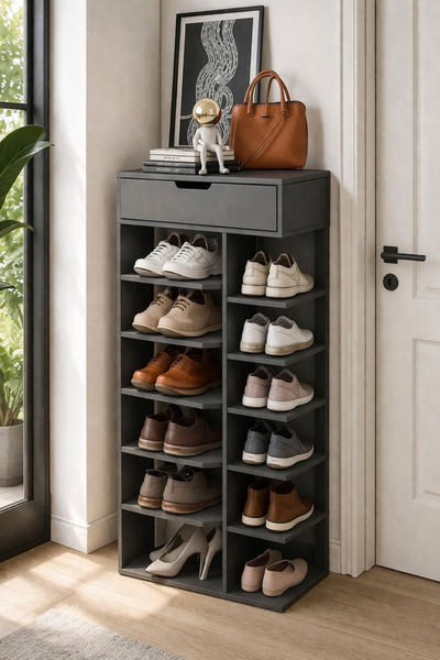 EMATTEIRO 7-επίπεδη Κάθετη Παπουτσοθήκη, Λεπτή Σχεδίαση για Στενούς Χώρους, 4...