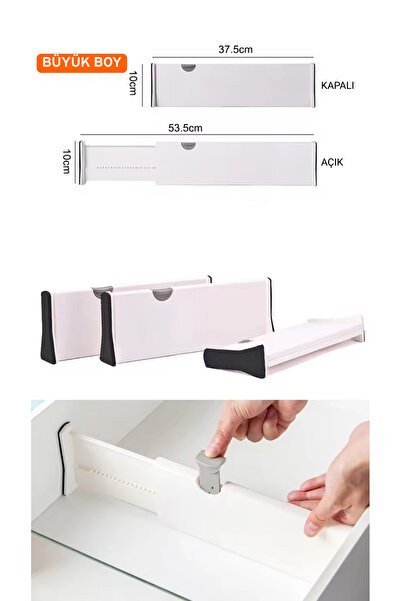 Empressco Büyük Boy Ayarlı Çekmece Ayırıcı 2'li Paket