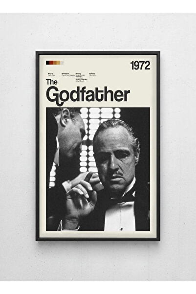 LAMAZİF Siyah Çerçeveli Klasik Film Duvar Tablosu – The Godfather (1972) Don ...