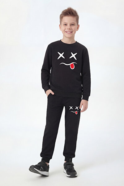 FYK KİDS Σετ αθλητικής φόρμας για αγόρια με στρογγυλή λαιμόκοψη και λεπτομέρε...