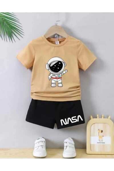 Nice Clothes YAZLIK ÇOÇUK TİŞÖRT ŞORT UNİSEX ( MİLANO İTALY BASKI BEYAZ YAZI