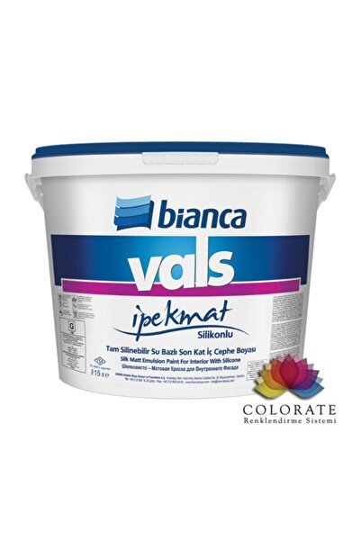 bianca boya Bianca Vals İpek Mat Silikonlu Tam Silinebilir İç Cephe Boyası [L...