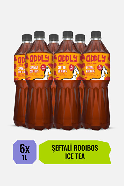ODDLY Şeftali & Roobios Ice Tea - 0gr şeker ve kalorisiz 6x1 litre Soğuk Çay
