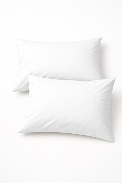 Eponj Home غطاء وسادة من قطعتين بلون أبيض صلب