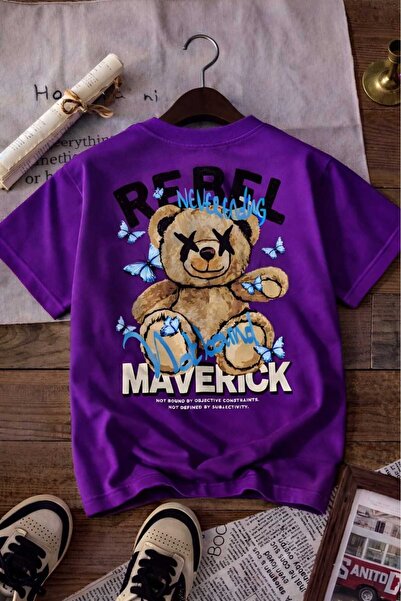 E-ROMA Παιδικό μπλουζάκι Unisex με στάμπα REBEL 7GH1