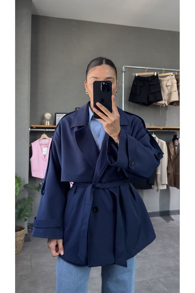 YOUR NAME oversized Κοντό παλτό με ζώνη