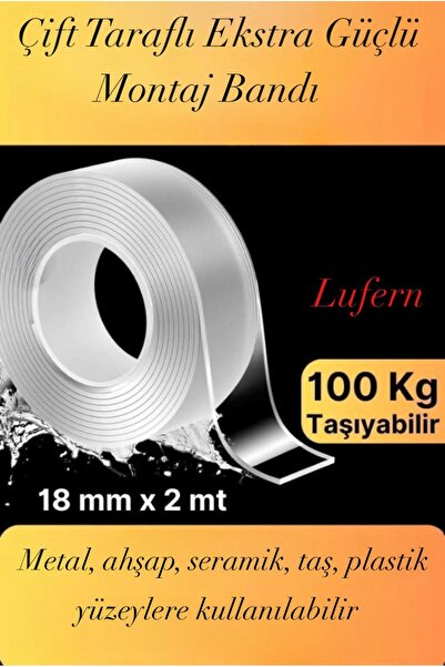 Lufern Dayanıklı Çift Taraflı İz Bırakmaz Şeffaf Çok Amaçlı Tamir Silikon Ban...
