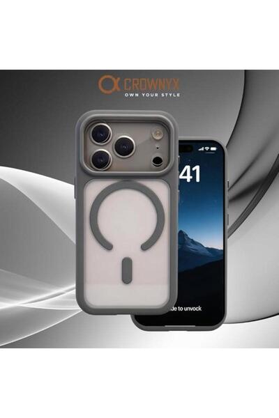 CROWNYX غطاء سيليكون شفاف من فيوجن لهاتف آيفون 17 برو ماكس