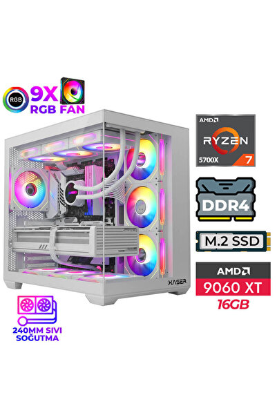 XASER Lexus x741 Ryzen 7 5700X 32GB Ram 1TB M.2 NVMe SSD 16GB RX9060 XT Sıvı ...