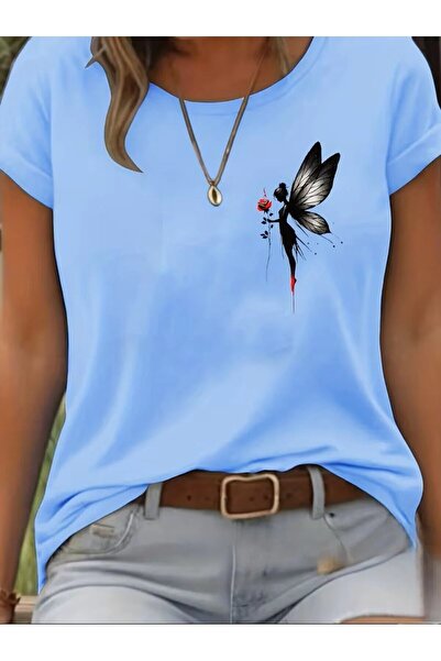 yombaa Κομψό μπλουζάκι Unisex Fairy and Rose με τύπωμα