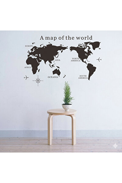 LUXER Διακοσμητικό Αυτοκόλλητο "Χάρτης του Κόσμου", Μινιμαλιστικό Μοντέλο για...