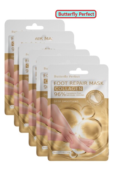Butterfly Perfect 6Pcs Magic Foot Moisturizing Socks Collagen Essence Moistur...