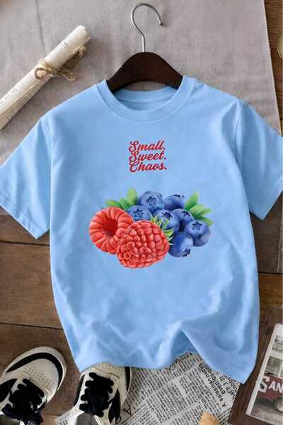 DM DOLCE MORE Παιδικό μπλουζάκι unisex με στάμπα βατόμουρου 7GH1