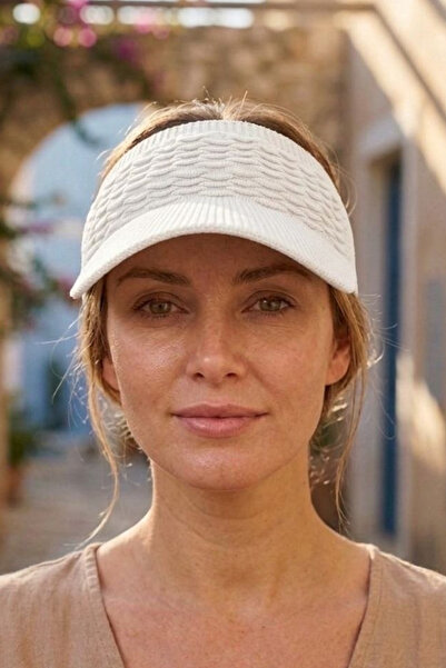 AYDINER TEKSTİL Embossed Patterned Elastic Women's Visor Hat