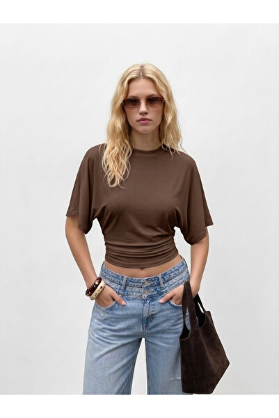 SevdeUgur Γυναικείο μπλουζάκι με φαρδιά μανίκια και λαιμόκοψη ποδηλάτου