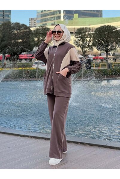 MERVE TESETTÜR Zippered Two-Color Pocket Set